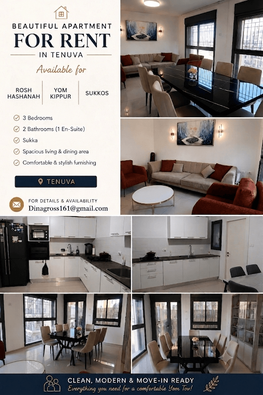 3 bedroom apartment in TENUVA!